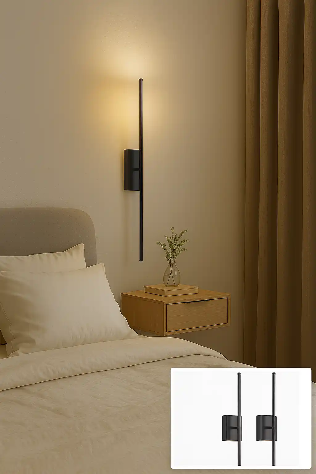 Modern black wall-mounted sconces for small bedrooms from Amazon